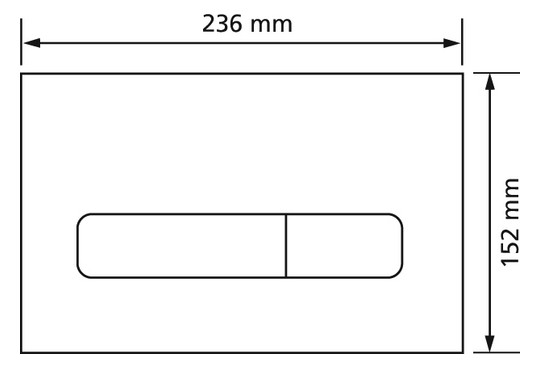 Burda Betätigungsplatte T798 2-Mengenspülung, Betätigung vorn, hochglanz verchromt