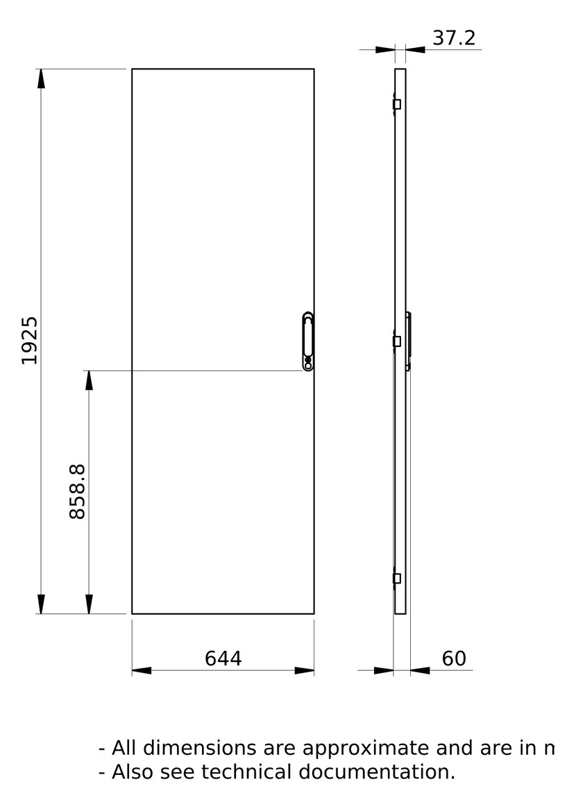 Fachtür IP30 ST H2000xB650xT58mm