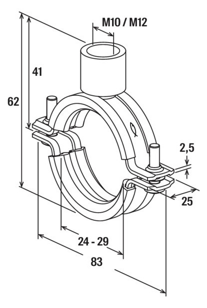 Bild Massivrohrschelle FRSM 3/4"" M10/M12 fvz fischer-3