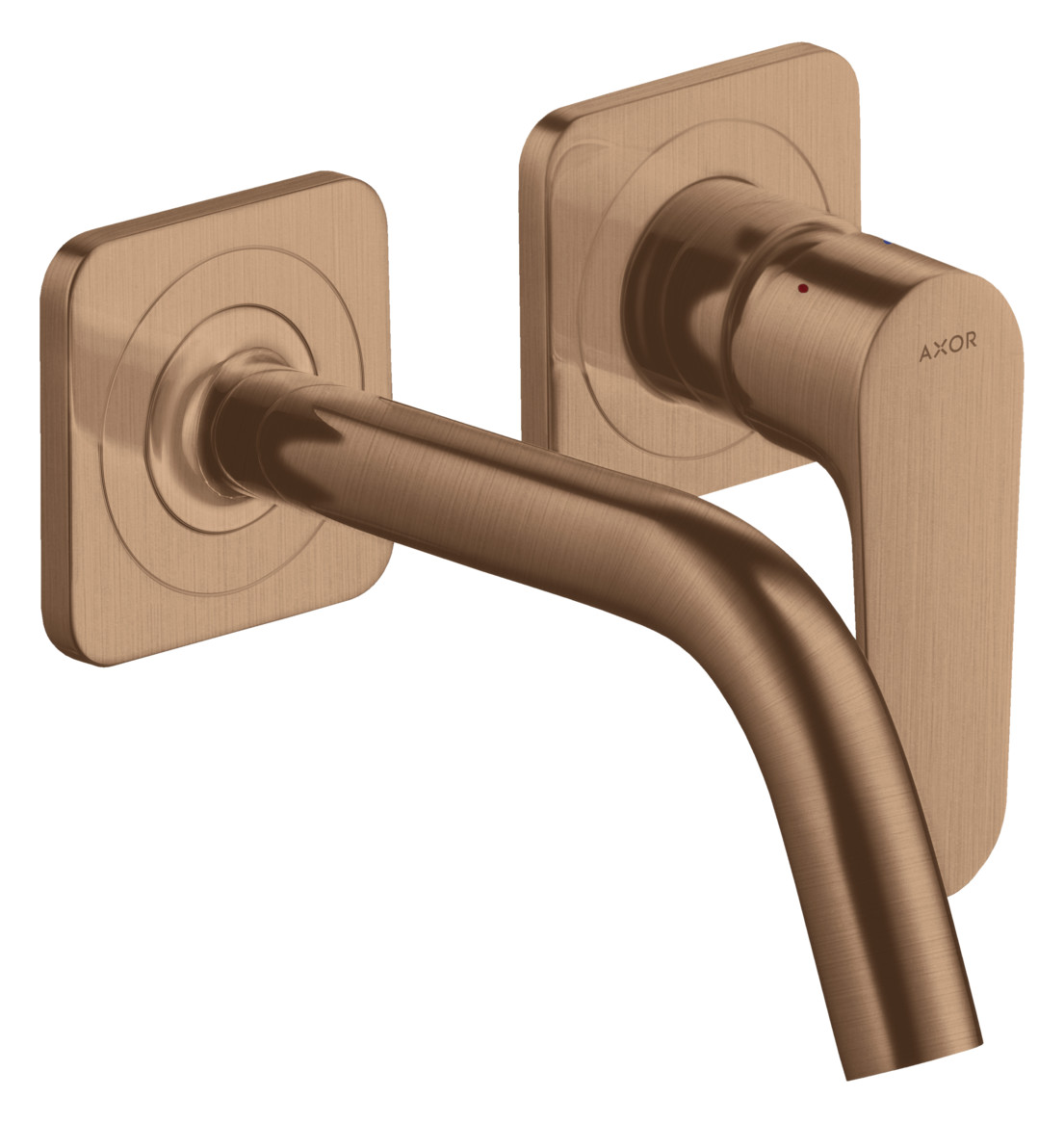 hansgrohe Fertigmontageset Axor Citterio M UP-Waschtisch-Einhebelmischer, Ausladung 167mm, mit Rosetten, brushed red gold