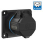 CEE-Anbausteckdose 3p 16A 230V/bl 6h ger IP54 Schraubkl Kst 75x75mm