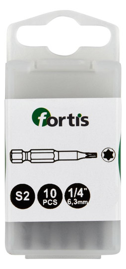 fortis-Bits für Torx-Schrauben, S2-Stahl - T10x50mm...