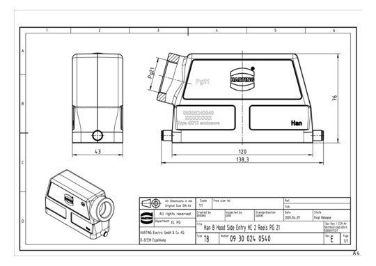 HART Tüllengehäuse           09300240540 