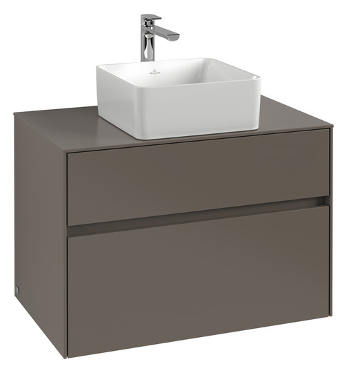 V&B Waschtischunterschrank Collaro 80x54,8x50cm, Waschtisch mittig, LED-Beleuchtung 5,7 W, nordic oak