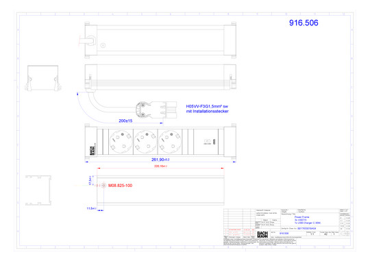 Bachmann Power Frame M 3xCEE7/3  916.506 