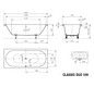 Kaldewei Badewanne CLASSIC DUO 109 180x75cm, Griffloch, Perl-Effekt, Rutschhemmend, schwarz