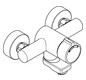 AR Wandbatterie, F3, hydr., Mischer, Schwenkauslauf, 100 mm, 3l