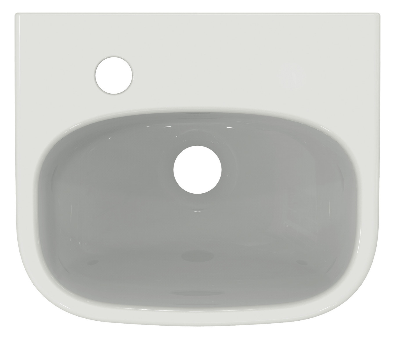 Ideal-Standard Handwaschbecken i.life A 35x30x15cm, mit Hahnloch/Überlauf, Hahnbank links, weiß Ideal-Standard Handwaschbecken i.life A 35x30x15cm, mit Hahnloch/Überlauf, Hahnbank links, weiß