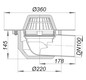Dallmer Dachablauf 64 FPO-PP, DN 100, extra breiter Flansch