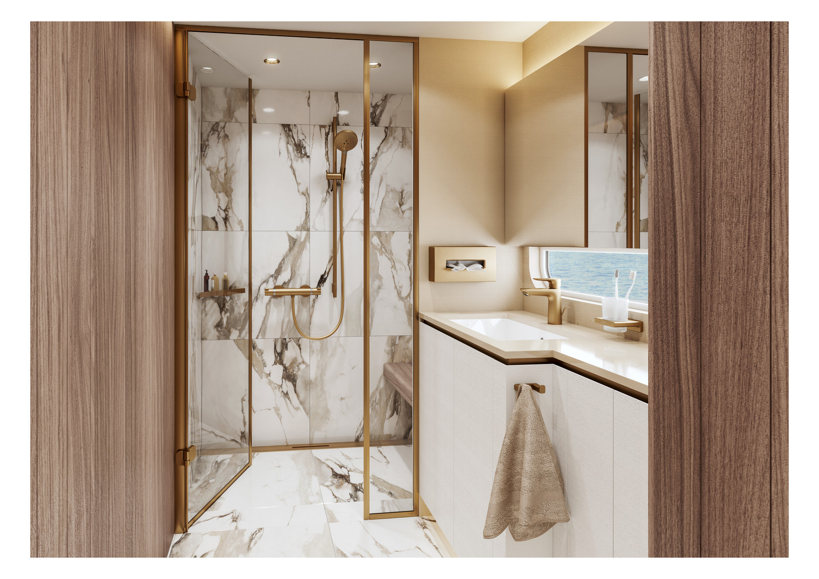 hansgrohe Seifenkorb AddStoris Wandmontage, Metall, brushed bronze
