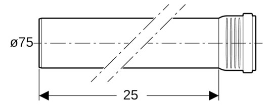 Geberit Rohr Silent Pro DN 70, 250 mm, mit Muffe