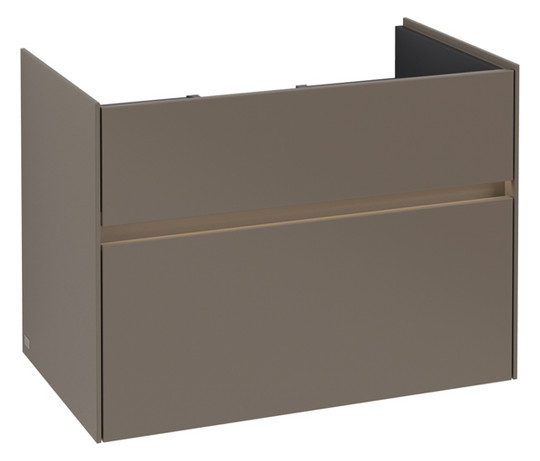 V&B Waschtischunterschrank Collaro 75,4x54,6x44,4cm, Waschbecken mittig, LED-Beleuchtung, truffle grey