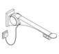 HEWI Stützklappgriff 802 LifeSystem Premium 750 mm, anthrazit hochglanz/weiß matt, Spülauslösung links