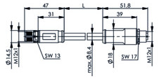 Patchkabel Cat6A S/FTP IP67 2m bl M12 M12 gekreuzt 24qmm