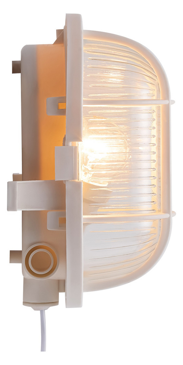 Ovalanbauleuchte Skot 60W HV ws IP44 E27 180x110x100mm