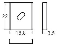 Befestigungsset si Alu L22mm B18,8mm H3,5mm