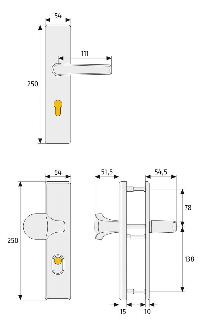 Bild Schutzbeschlag KLZS714 F1 PZ8/72mm, rund - ABUS-1