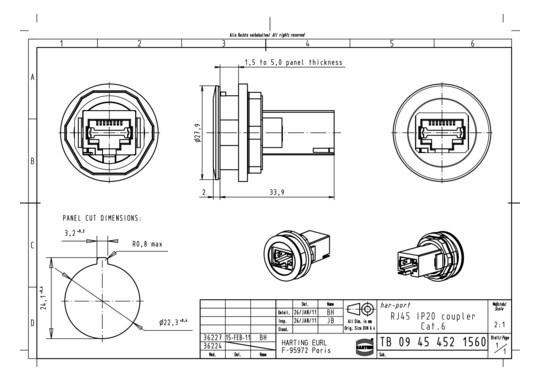 HART har-port RJ45 Koppler   09454521560 