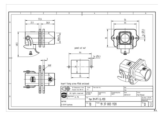 HART Han 3M-eg-QB-M20        19370031120 
