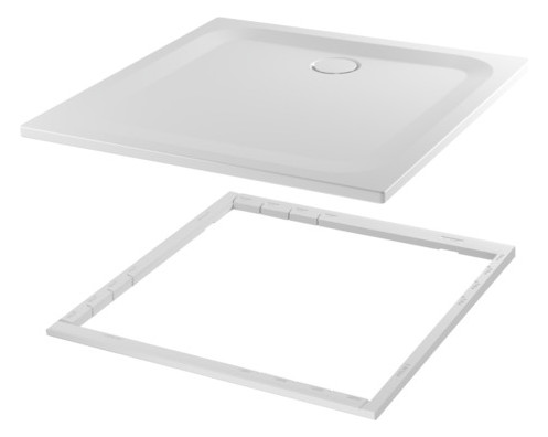 Duschwanne BetteUltra 8750 90x80x2,5cm, Glasur, Mini-Wannenträger, beige