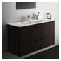 Ideal-Standard Möbelwaschtisch-Paket i.life A 124x46x64,5cm, 1 Hahnloch, Griff Chrom gebürstet, coffee oak