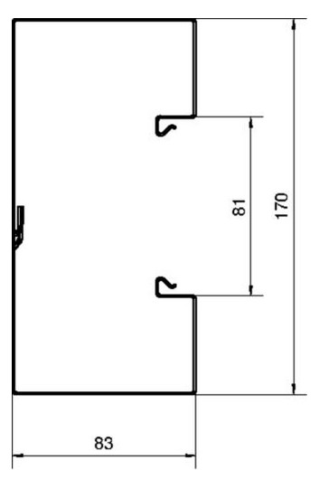 Geräteeinbaukanal ST 170x85mm vz 8280qmm GEB-K 2000mm