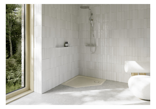 Duschwanne BetteCaro 7219 100x100x3,5cm, Glasur, jasmin