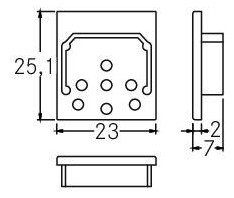 Endkappe si Alu L25,1mm B23mm H7mm Endkappe si Alu L25,1mm B23mm H7mm