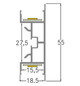 Wandprofil alu Alu 2000x55x18,5mm