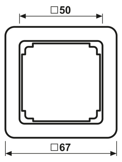 Zwischenrahmen aws CD 50x50mm RAL9010 quad50mm/quad50mm