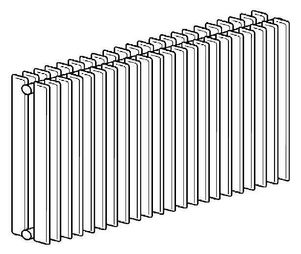 Bemm Exzellent-Radiator EXRA EX2 BL 245 mm, BH 1050 mm, zweireihig, weiß