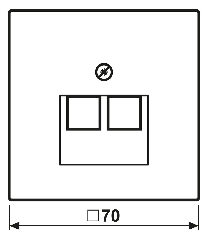 Zentralplatte UAE/IAE 2f LS lgr Schraubbef ohne