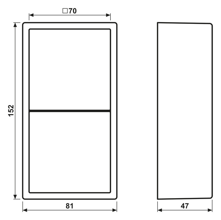 Gehäuse AP 2f Kst aws LS / LS CUBE glz AP-Geh