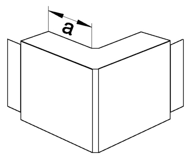 Außeneck LF-K 190x61mm 90° ver-ws Kst RAL9016 HFT hfr