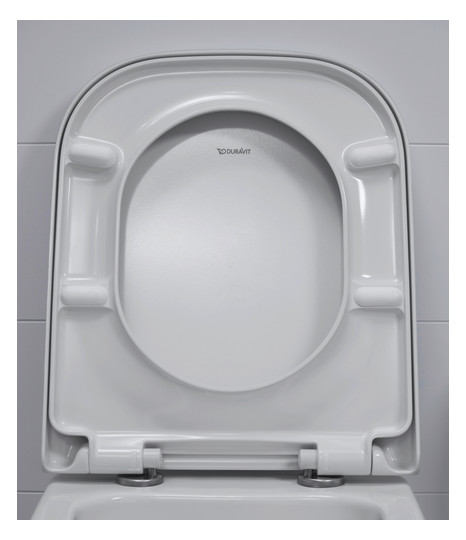 Duravit WC-Sitz Happy D.2 abnehmbar, Scharniere Edelstahl, mit Absenkautomatik, weiß
