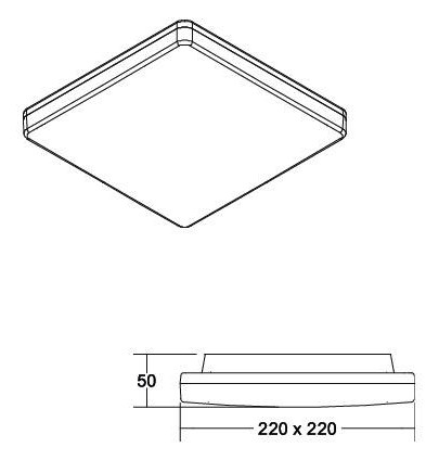 LED-Anbauleuchte 10-15W 3000-5700K ws 1425lm IP65 220x220x50mm