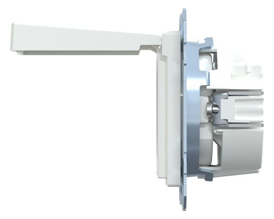 Steckdose 1f akws glz System M UP Klappd IP20 aktivweiß