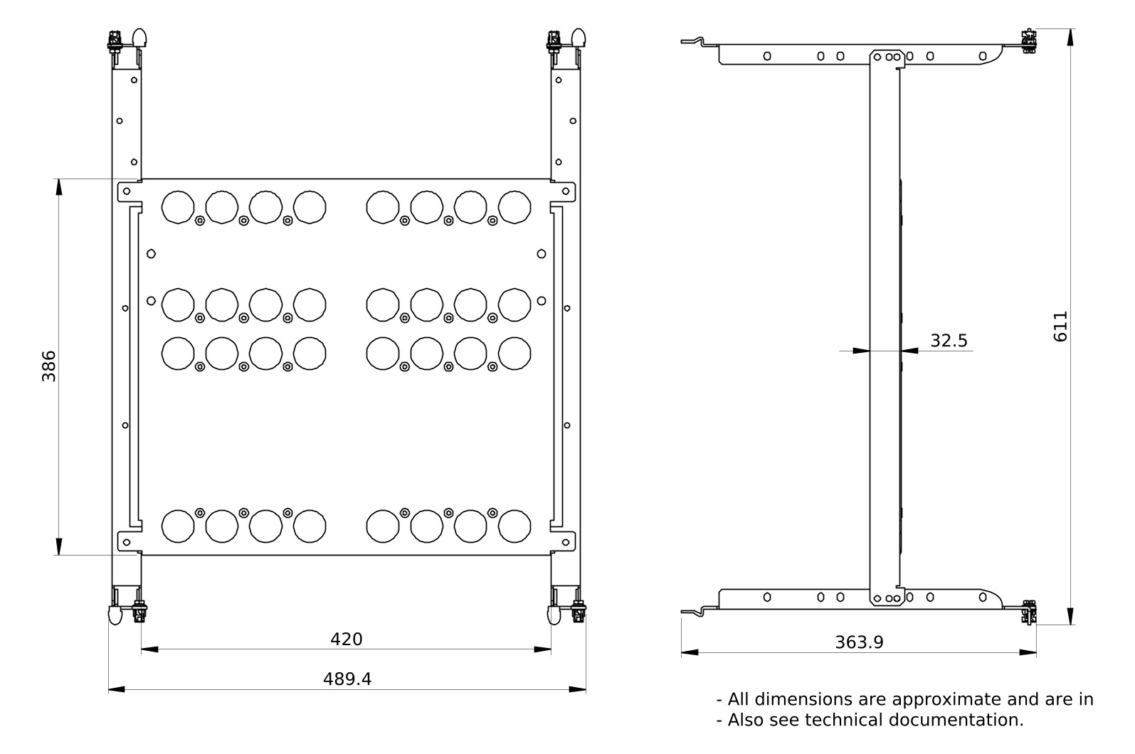 Montageplatte Verteiler ST pulverbesch 450x386mm