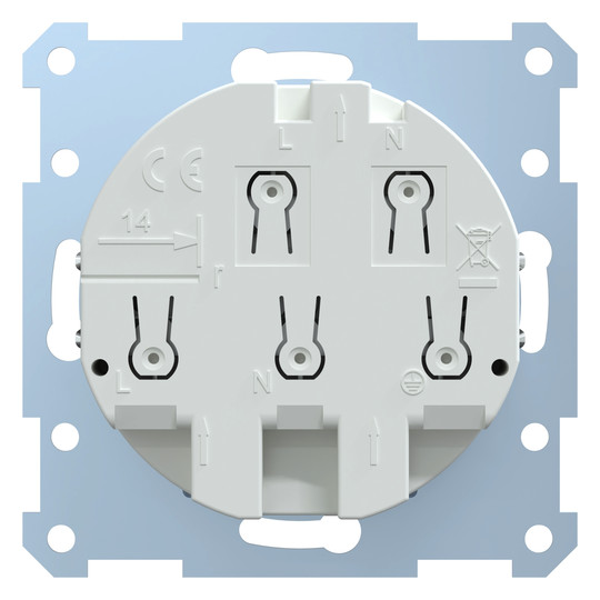 Fi-Steckdose 1f akws glz System M UP m.BS IP20 aktivweiß