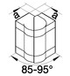 Außeneck GEB-K 68x130mm HFT 85-95° Kst ver-ws RAL9016 hfr unbeh
