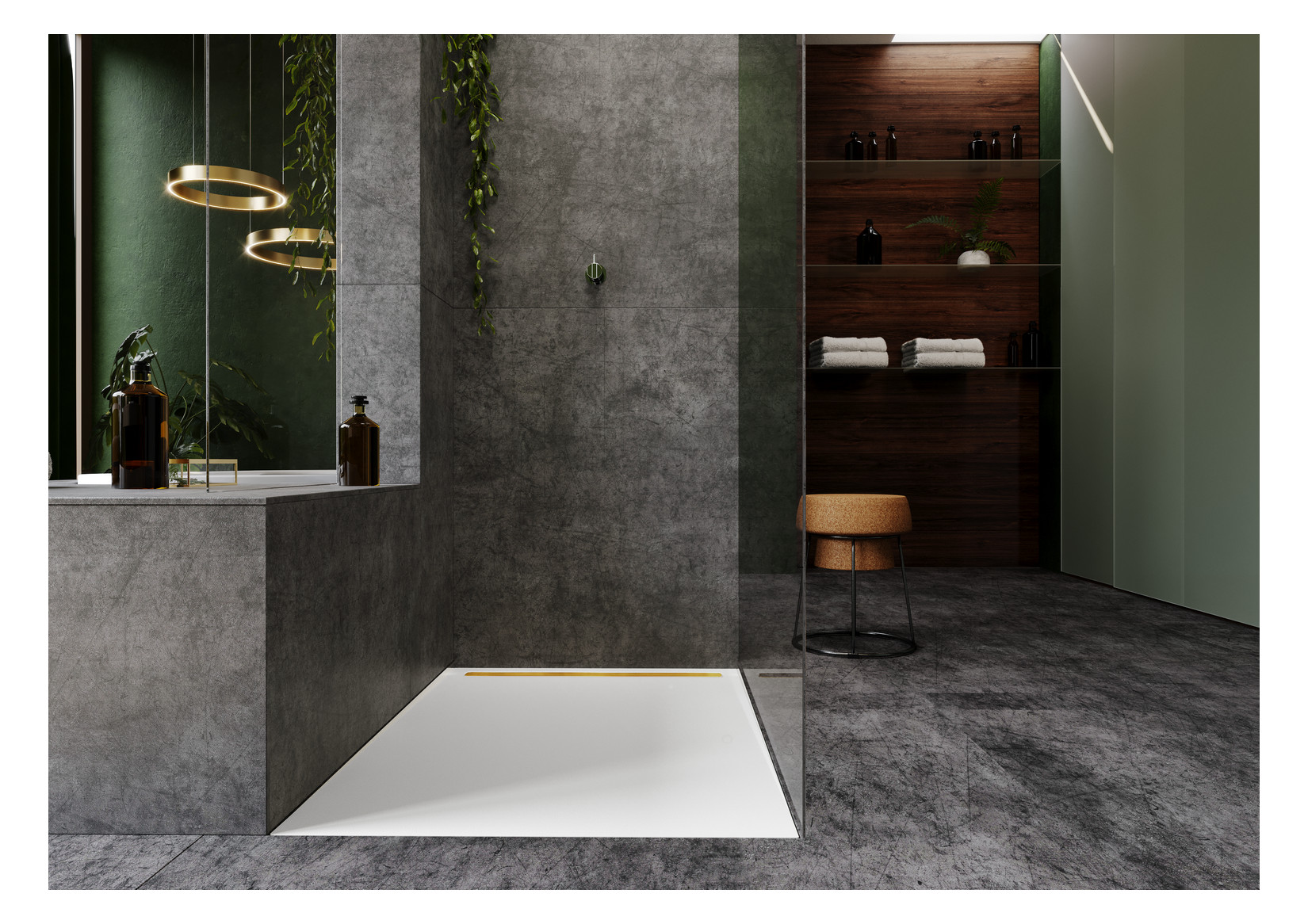 Kaldewei Duschwanne NEXSYS 2625 80x160cm, bodeneben, schwarz