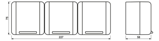 Steckdose 3f gr glz WG 800 AP Klappd IP44 horiz