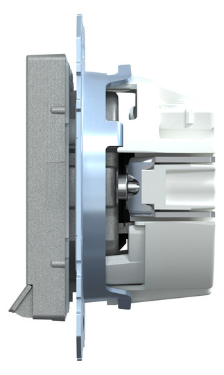 Steckdose 1f alu mt System M UP m.OL m.BS Mit Orientierungslicht IP20