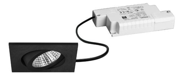 LED-Einbaustrahler 6W 3000K 630lm Konv sw mt 1LED Alu IP20 RF:hochglänzend