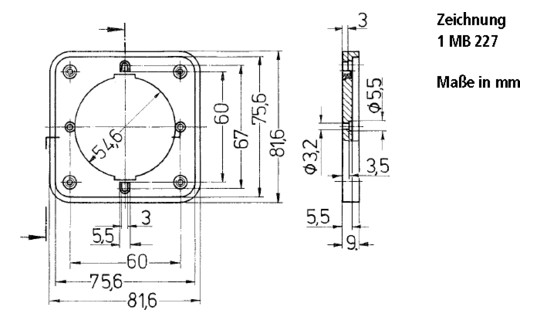 CEE-Flansch CEE-16A