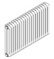 Bemm Austausch-Röhrenradiatoren Aura BT 139 mm, 5 Elemente, Bauhöhe 1065mm, weiß 9016