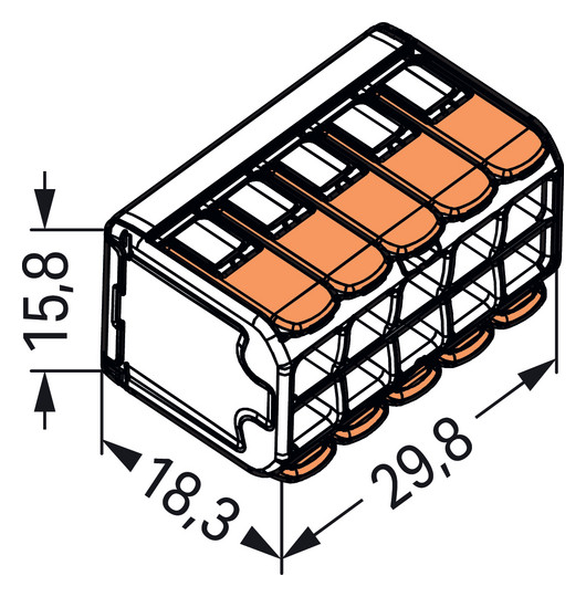 Steckklemme 10f 450V 32A 0,2-4qmm or m.BetätiHebel f.Massivleiter 0,14-4qmm