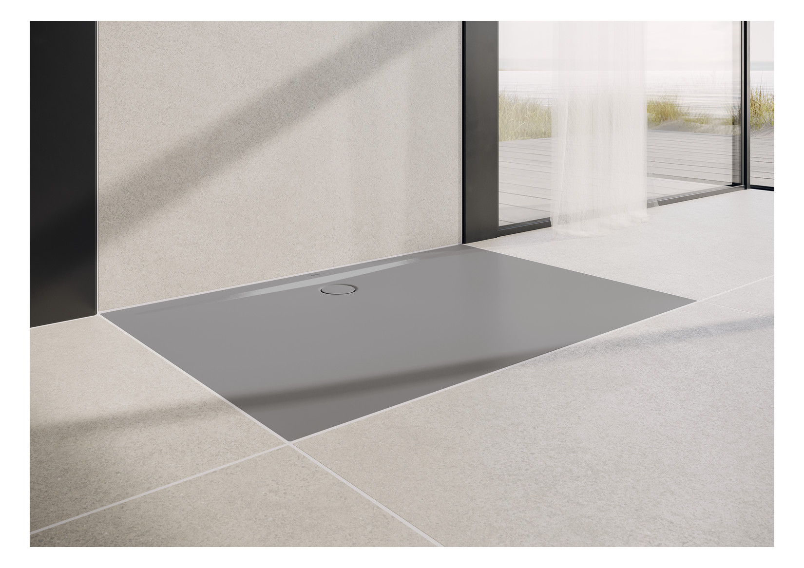 Kaldewei Duschwanne SUPERPLAN ZERO 1522-1 80x90cm, Perl-Effekt, warm grey30