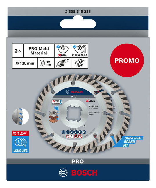 PRO Multi Material X-LOCK Diamanttrennscheibe, 125mm, Twin Pack