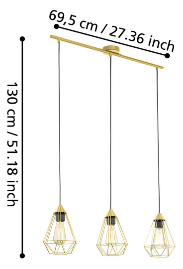 EGLO Hängeleuchte/3 E27 L:790      43682 